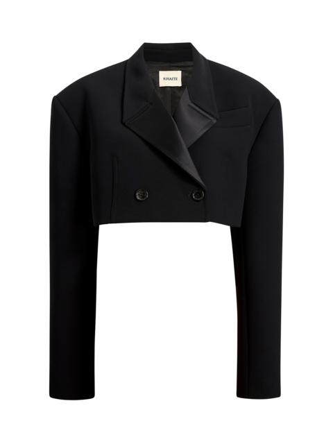 KHAITE Nando Cropped Crepe Blazer black