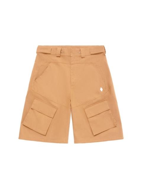 Cross-embroidered cargo shorts