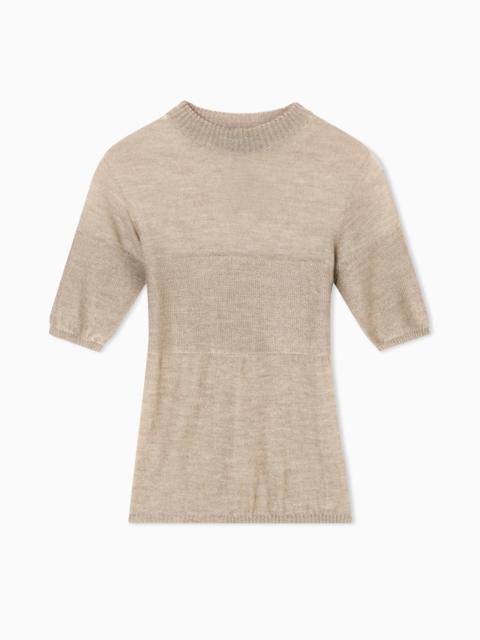 GIORGIO ARMANI SHORT-SLEEVED CASHMERE AND SILK JUMPER
