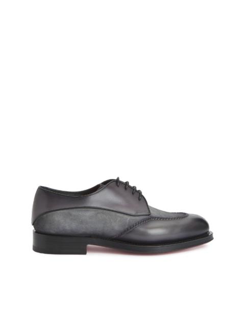 Santoni Colin suede-panel Derby shoes