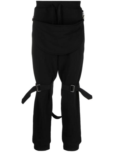 Moschino buckled layered straight trousers