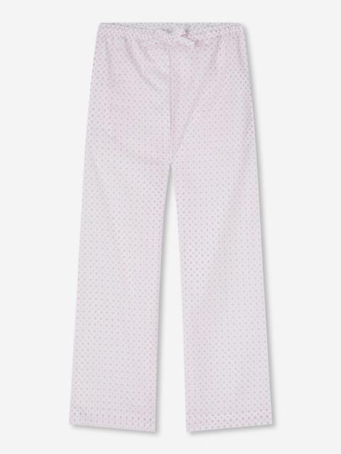 Derek Rose Women's Lounge Trousers Nelson 92 Cotton Batiste Pink