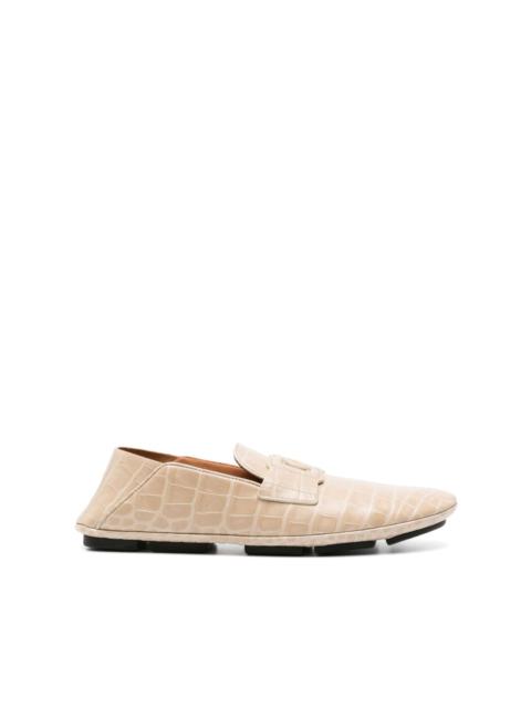 Dolce & Gabbana crocodile-effect leather loafers