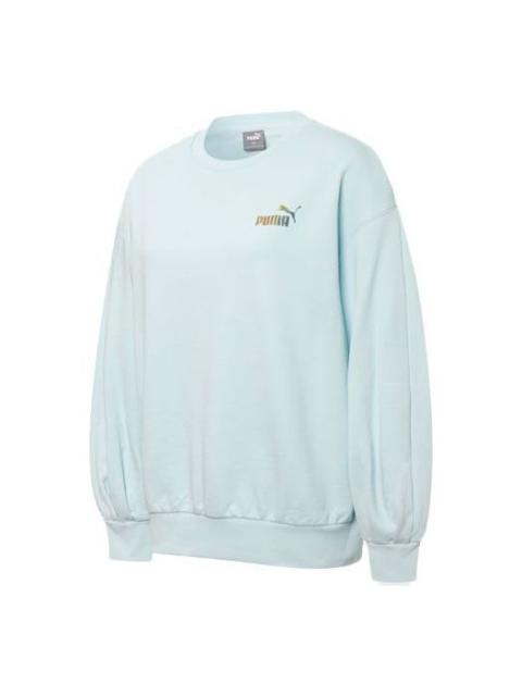 PUMA (WMNS) PUMA Skb Logo Printing Round-neck SweatshirtBlue 537019-20