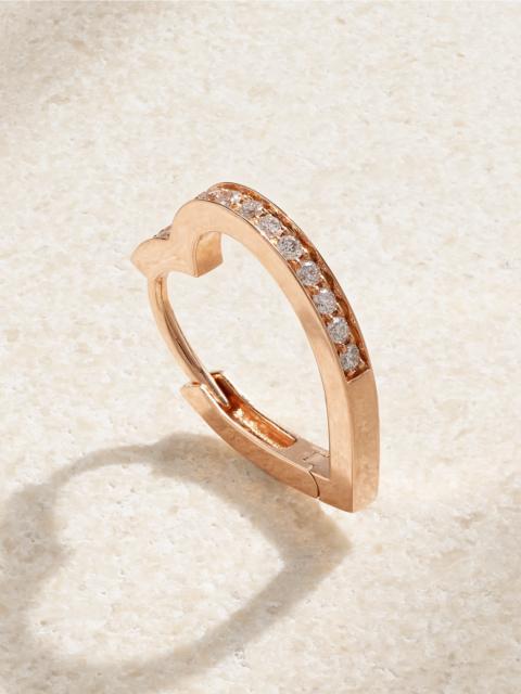 REPOSSI Antifer Heart Small 18-karat Rose Gold Diamond Single Earring