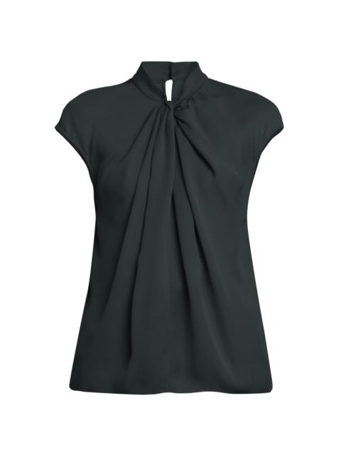 GIORGIO ARMANI Women's Double Georgette Washed Silk Shirt - Black Forest