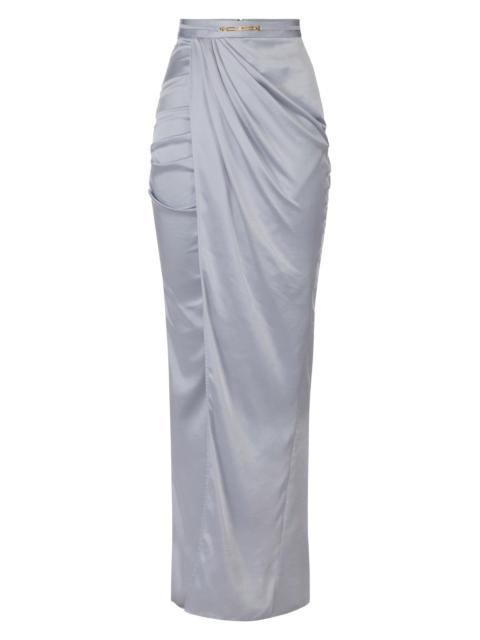 ELISABETTA FRANCHI Women's Satin Wrap Maxi Skirt - Starlight