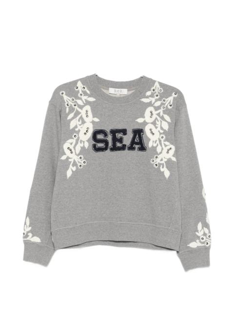 Sea Sea Floral-embroidered Sweatshirt