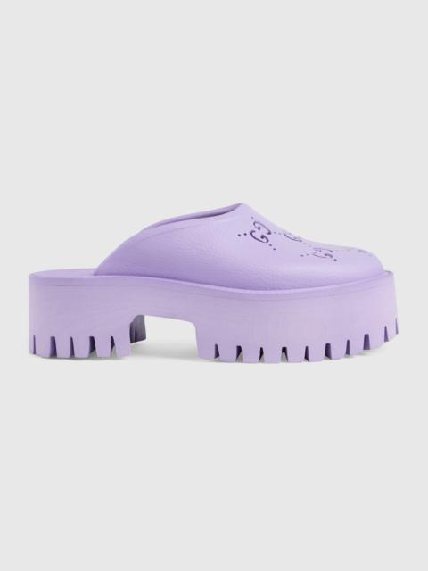 GUCCI Women's platform perforated G sandal
