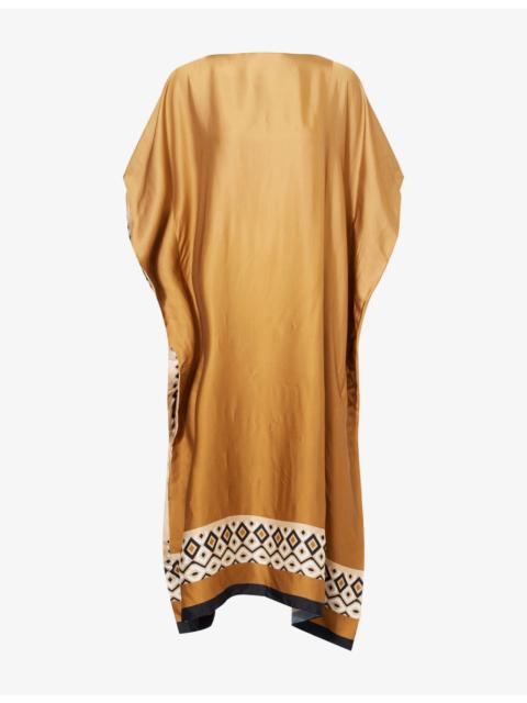Max Mara Graphic-Print Relaxed-Fit Satin Kaftan