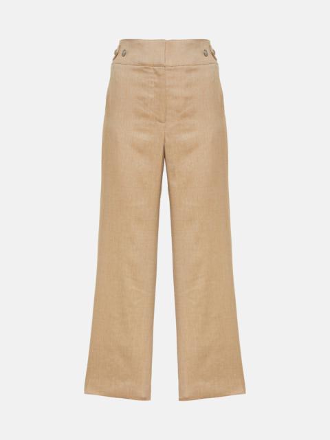 Aubrie linen-blend cropped pants