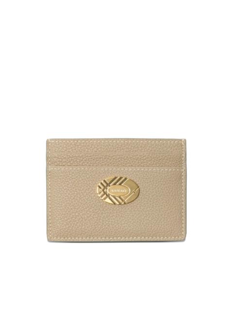 Burberry logo-plaque leather card holder