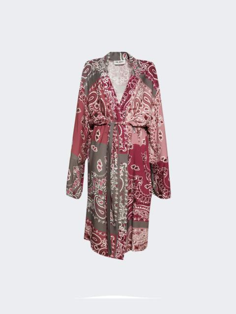 THE ATTICO Bandana Kaftan Grey And Mauve