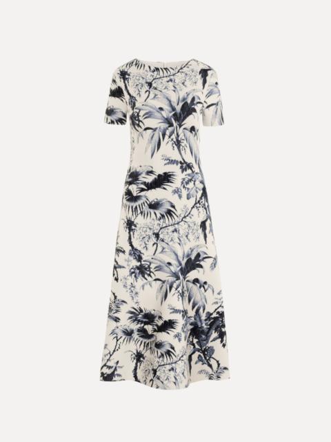 Oscar de la Renta CHINÉ PALM LEAVES KNIT DRESS