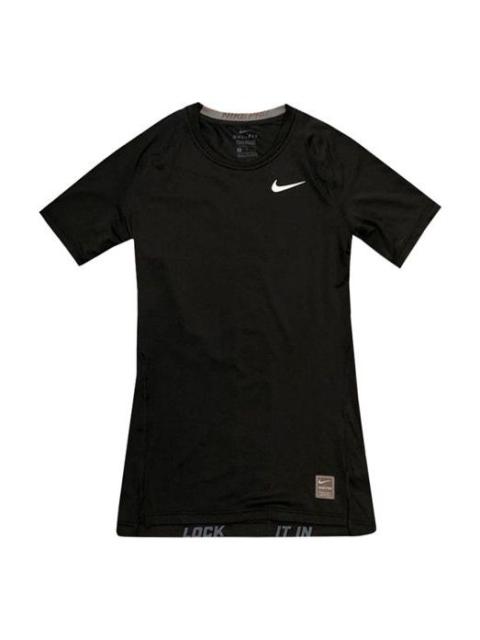 Nike Pro Men's Sports Running Fitness Training Tight Stretch Breathable Short-sleeved Black 933317-0