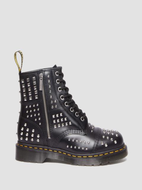 Dr. Martens 1460 Studded Zip Atlas Leather Lace Up Boots