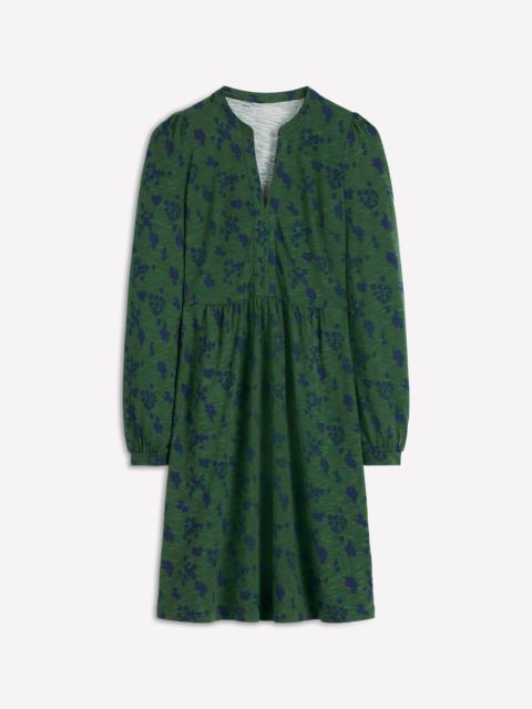 BODEN Naomi Relaxed Jersey Dress-Dark Green, Dainty Meadow