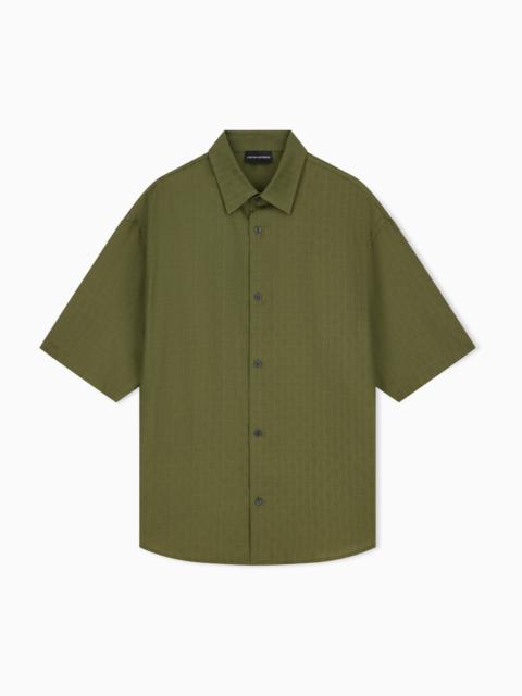 EMPORIO ARMANI SHIRT IN LYOCELL JACQUARD WITH A REGULAR FIT