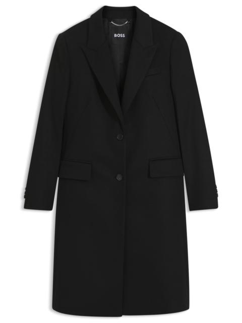 BOSS SINGLE-BREASTED FORMAL WOOL COAT