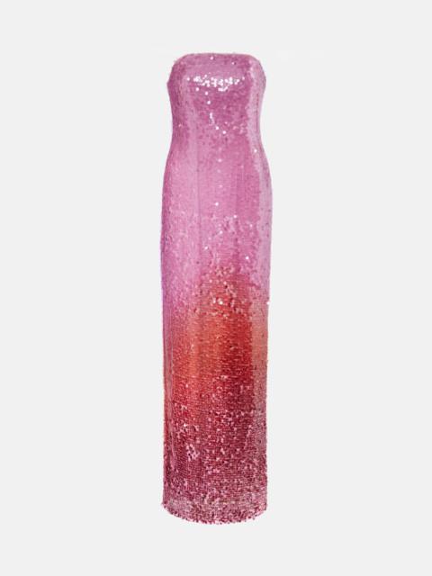 SIMKHAI Leilani ombré sequined gown