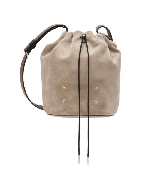 Maison Margiela Taupe Drawstring Crossbody Bucket Bag