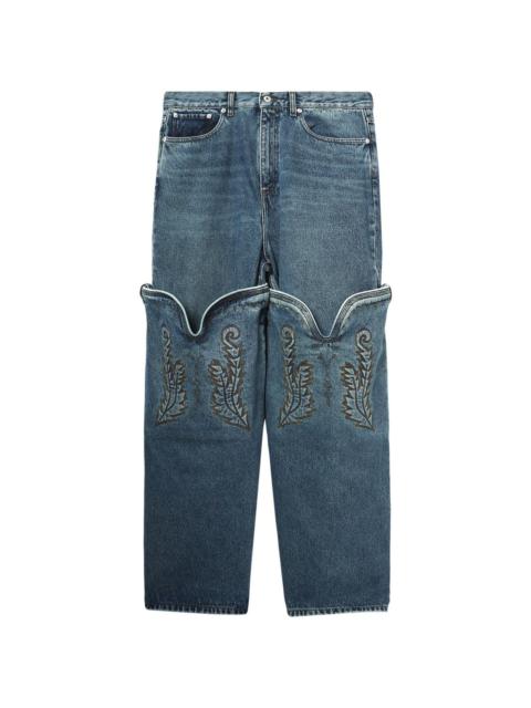 Y/Project embroidered wide-leg jeans