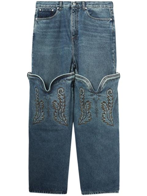 Y/Project embroidered wide-leg jeans