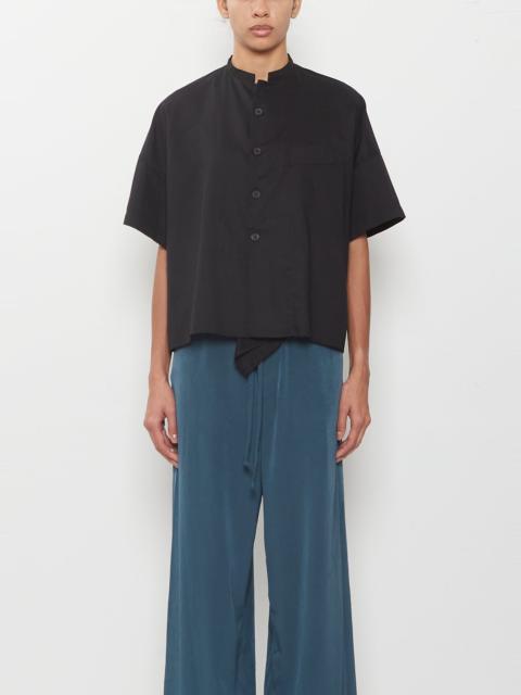 Y's Drape Detail Box Shirt — Black