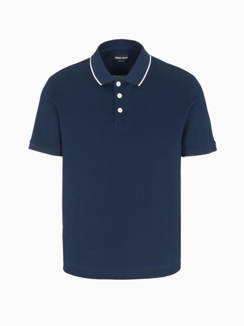 Piqué polo shirt in lisle cotton yarn