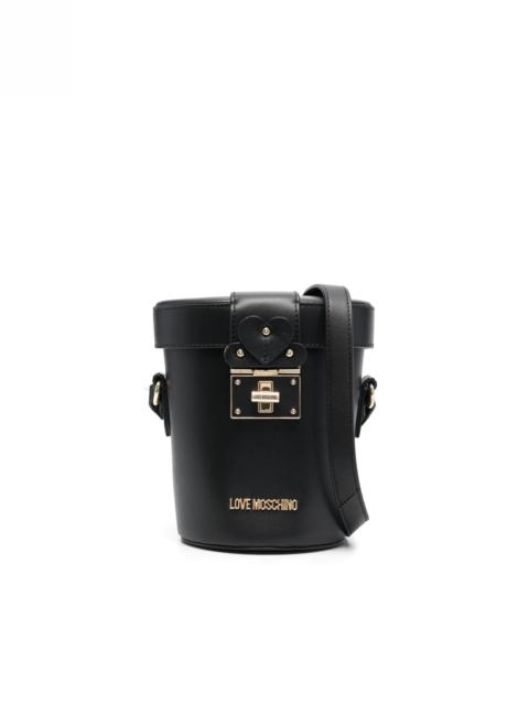 Moschino logo-plaque cylinder bag