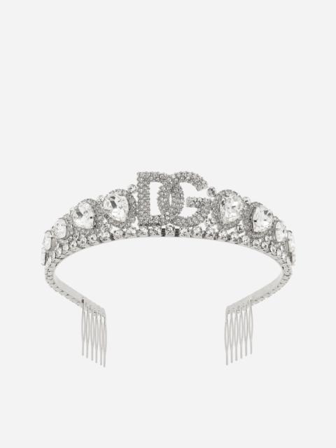 Diadem with crystal embellishment and DG logo