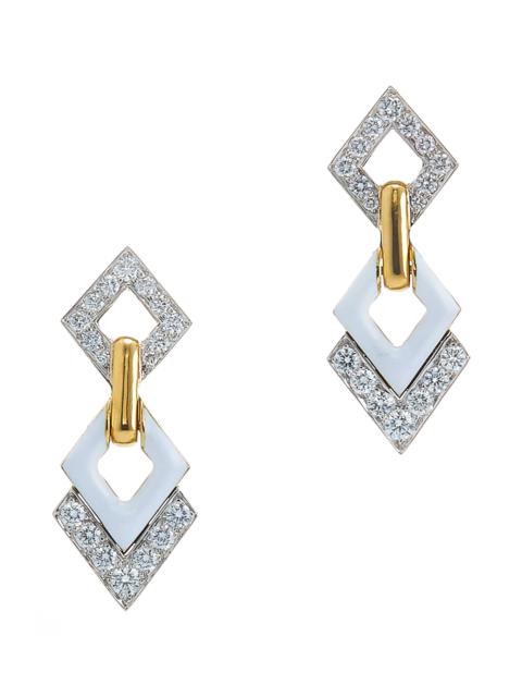 DAVID WEBB Motif Diamond Drop Earrings