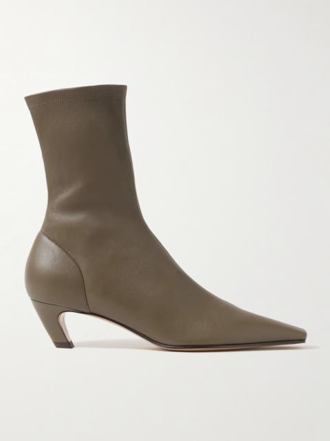 KHAITE Arizona Leather Ankle Boots
