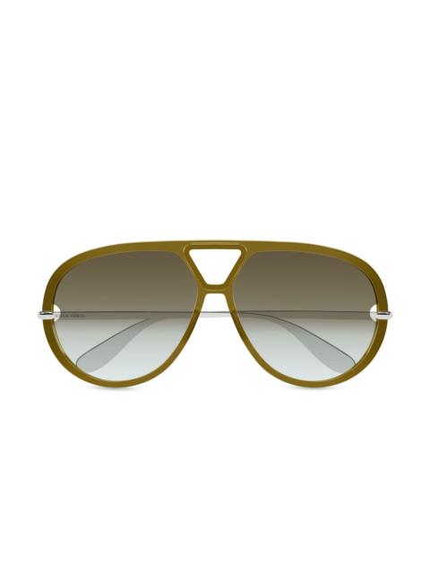 Bottega Veneta Women's Drop 63MM Pilot Sunglasses - Silver Brown