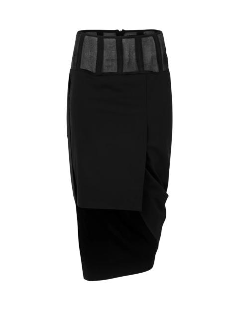 entire studios TAILORED DRAPE SKIRT BLACK