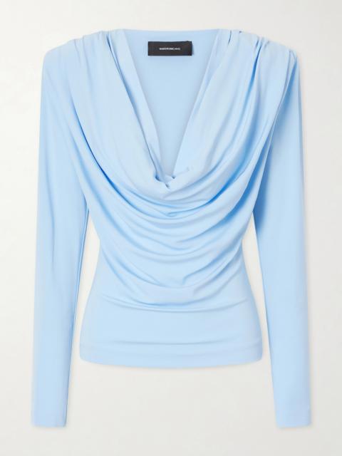 WARDROBE.NYC Draped Crepe-jersey Top