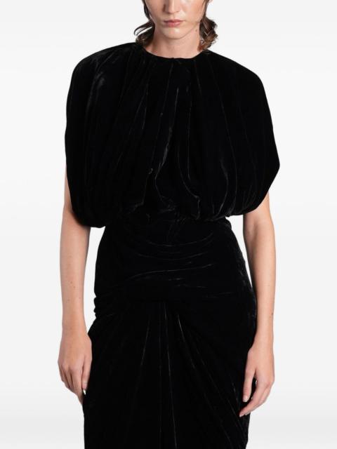 Rick Owens ruched velvet dress