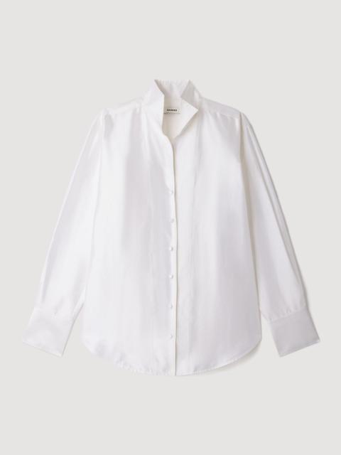 Sandro OVERSIZED SILK SATIN SHIRT