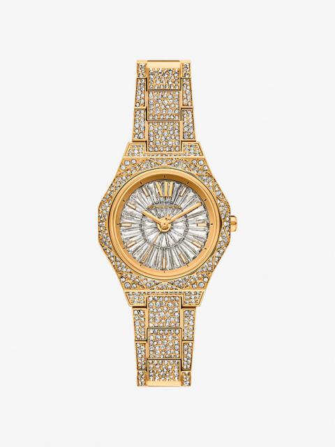 MICHAEL KORS Mini Raquel Pavé Gold-Tone Watch