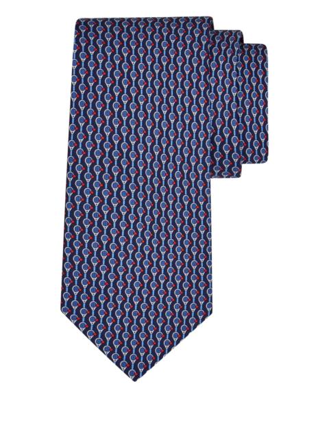 FERRAGAMO Ferragamo Tennis Print Silk Tie