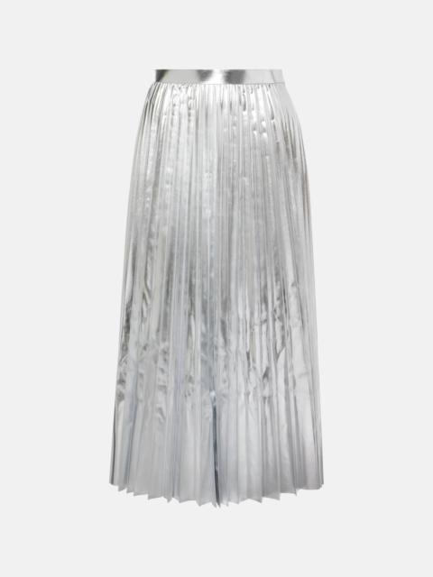 Junya Watanabe Pleated metallic-effect midi skirt