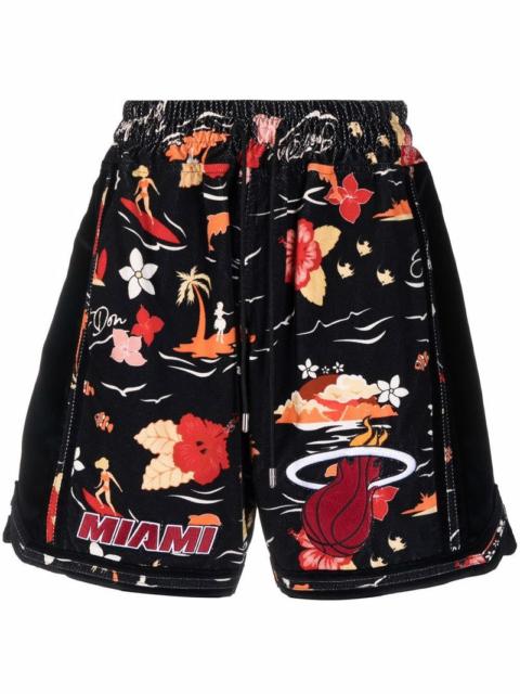 Just Don JUST DON X MIAMI HEAT Graphic Print Shorts