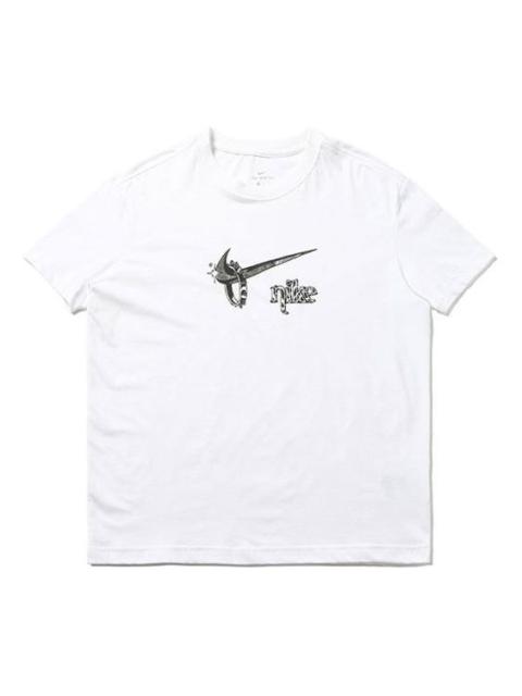 Nike (WMNS) Nike Sportswear Boyfriend fit Casual Short Sleeve White CT8927-100