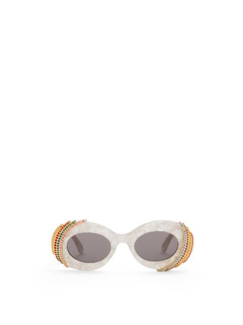 Pavé Oval sunglasses in acetate