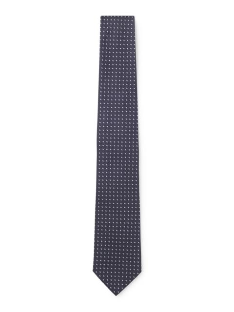 BOSS SILK JACQUARD TIE WITH A MICRO PATTERN