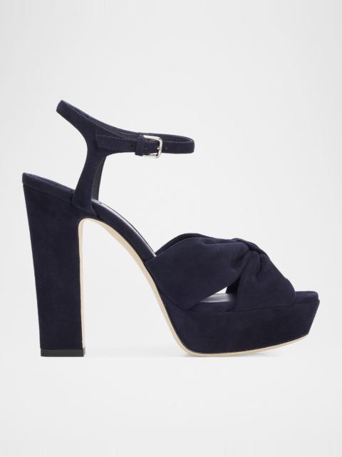 JIMMY CHOO Heloise 120mm Suede Platform Sandals