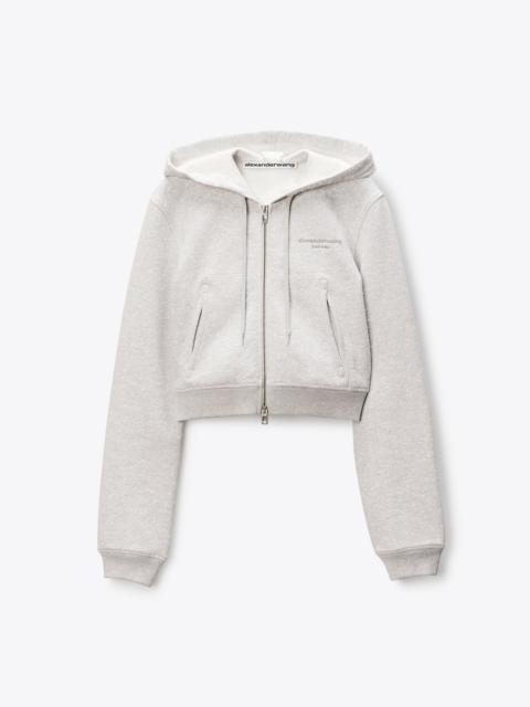 Alexander Wang CRYSTAL FITTED LONG SLEEVE ZIP UP