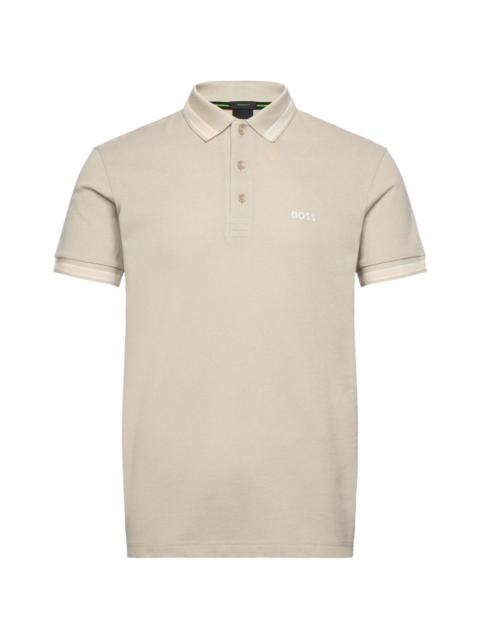 BOSS striped collar T-shirt