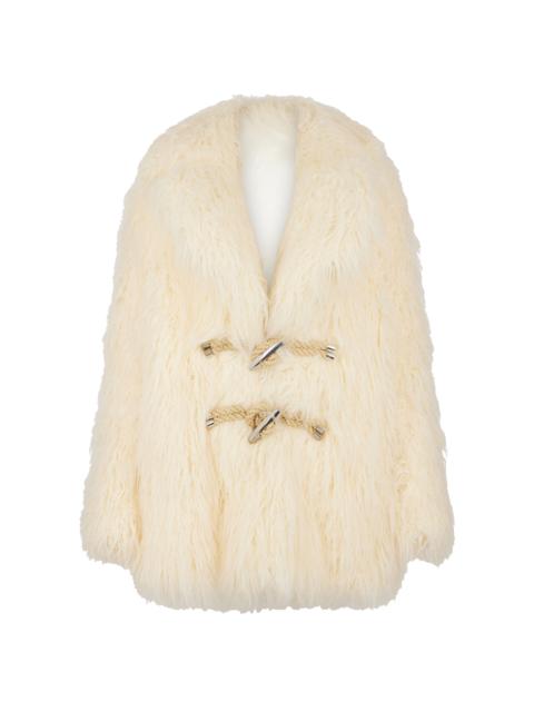 rabanne Vegan Fur Coat ivory
