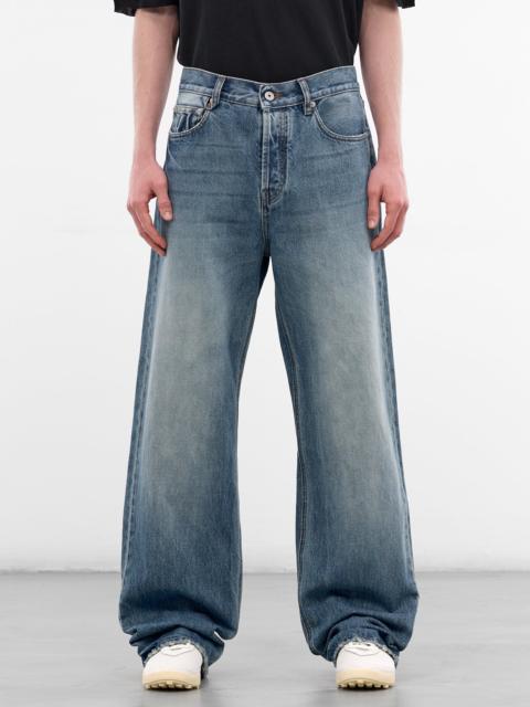 JACQUEMUS Blue Denim Droit Baggy Jeans